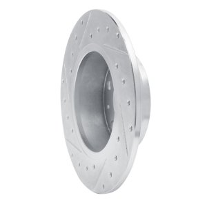 Audi Q2 Brake Rotor (1) - Rear Right - R1 Concepts - Drilled & Slotted - Silver - `17-`25